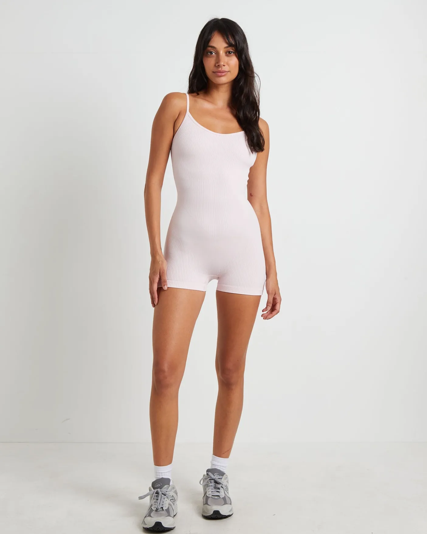 Strappy Unitard in Ballet Pink