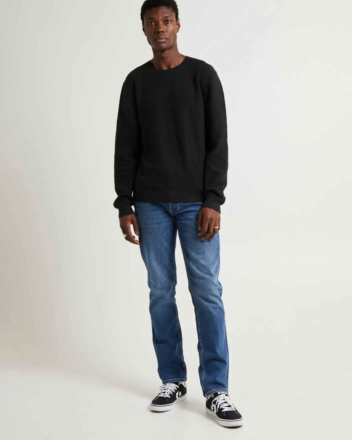 Strummer Rib Long Sleeve Black