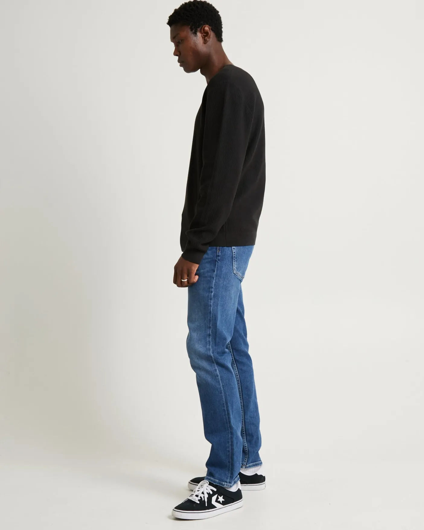 Strummer Rib Long Sleeve Black
