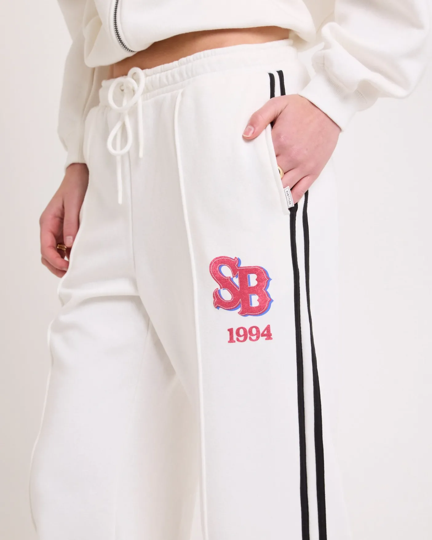 Subtitled Emblem Baggy Trackpants