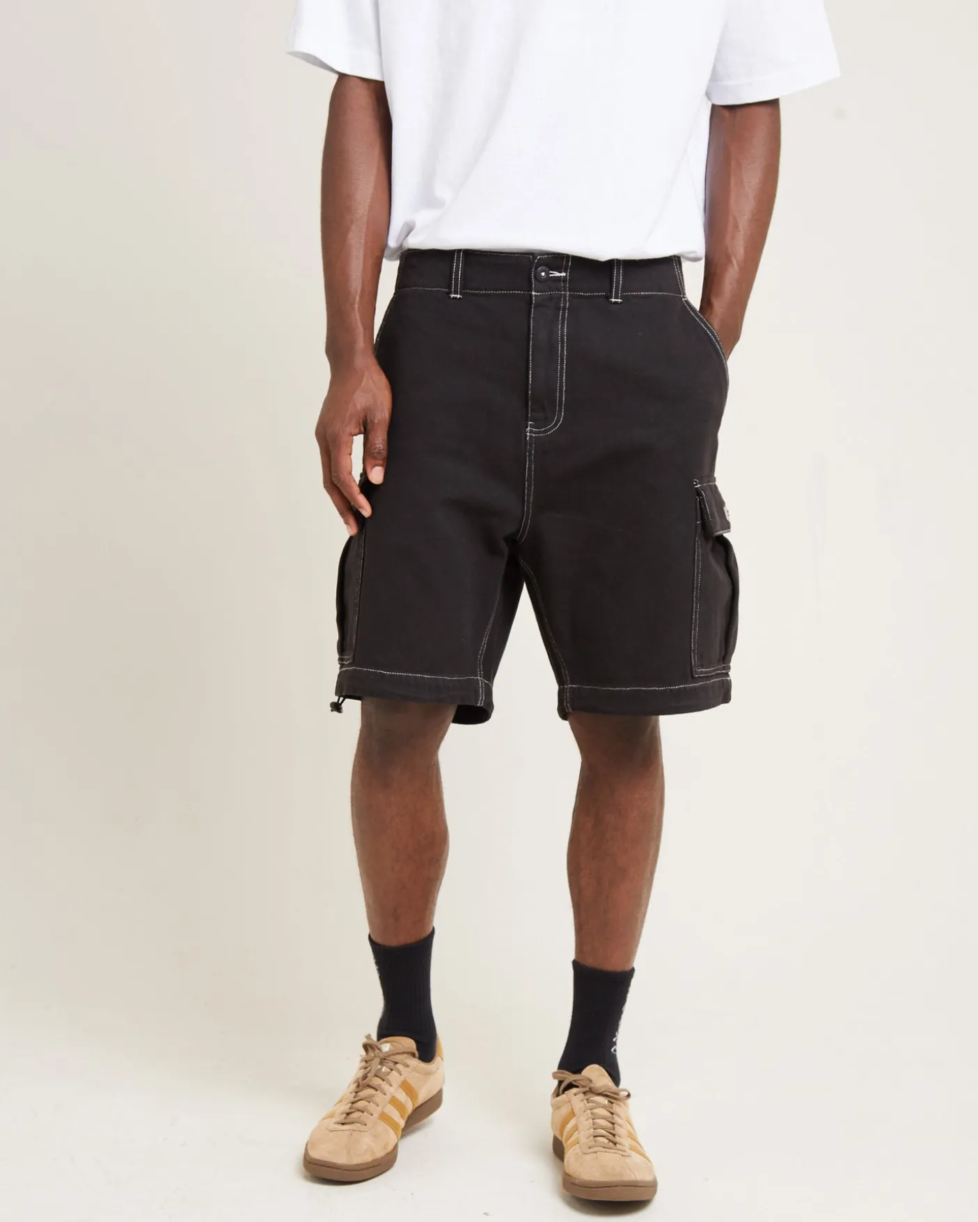Surplus Canvas Cargo Shorts Black