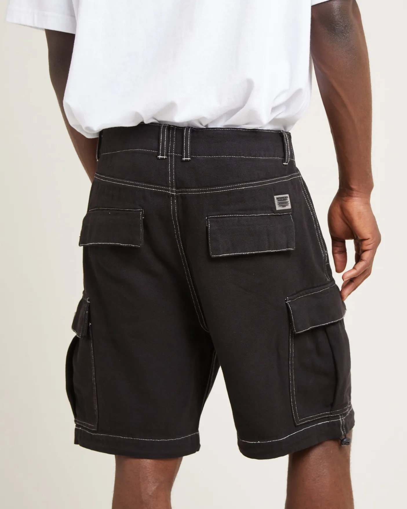 Surplus Canvas Cargo Shorts Black
