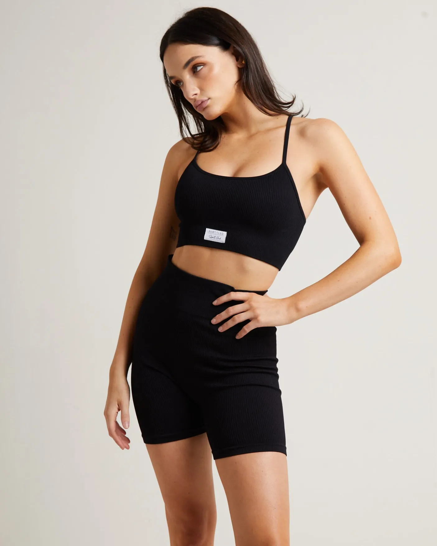 T Back Seamless Sports Bra in Black