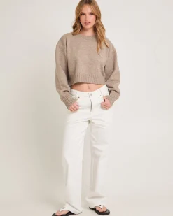 Tasmine Cropped Knit Sweater
