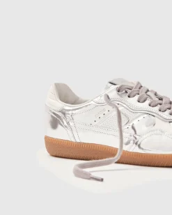 Tb.490 Rife Shimmer Silver Cream Leather Sneakers