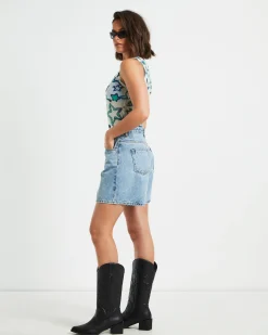 Teagan Print Mesh Tank Top in Assorted