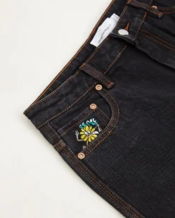 Teen Boys Wide Boy Y2K Jeans in Washed Black