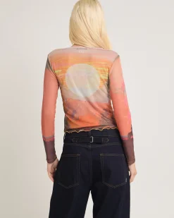 The Mesh Crop Long Sleeve Top