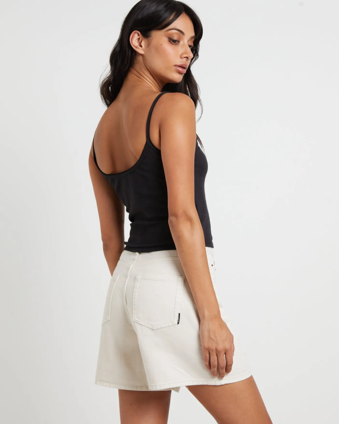 Thrills Pointelle Tank Top in Pitch Black