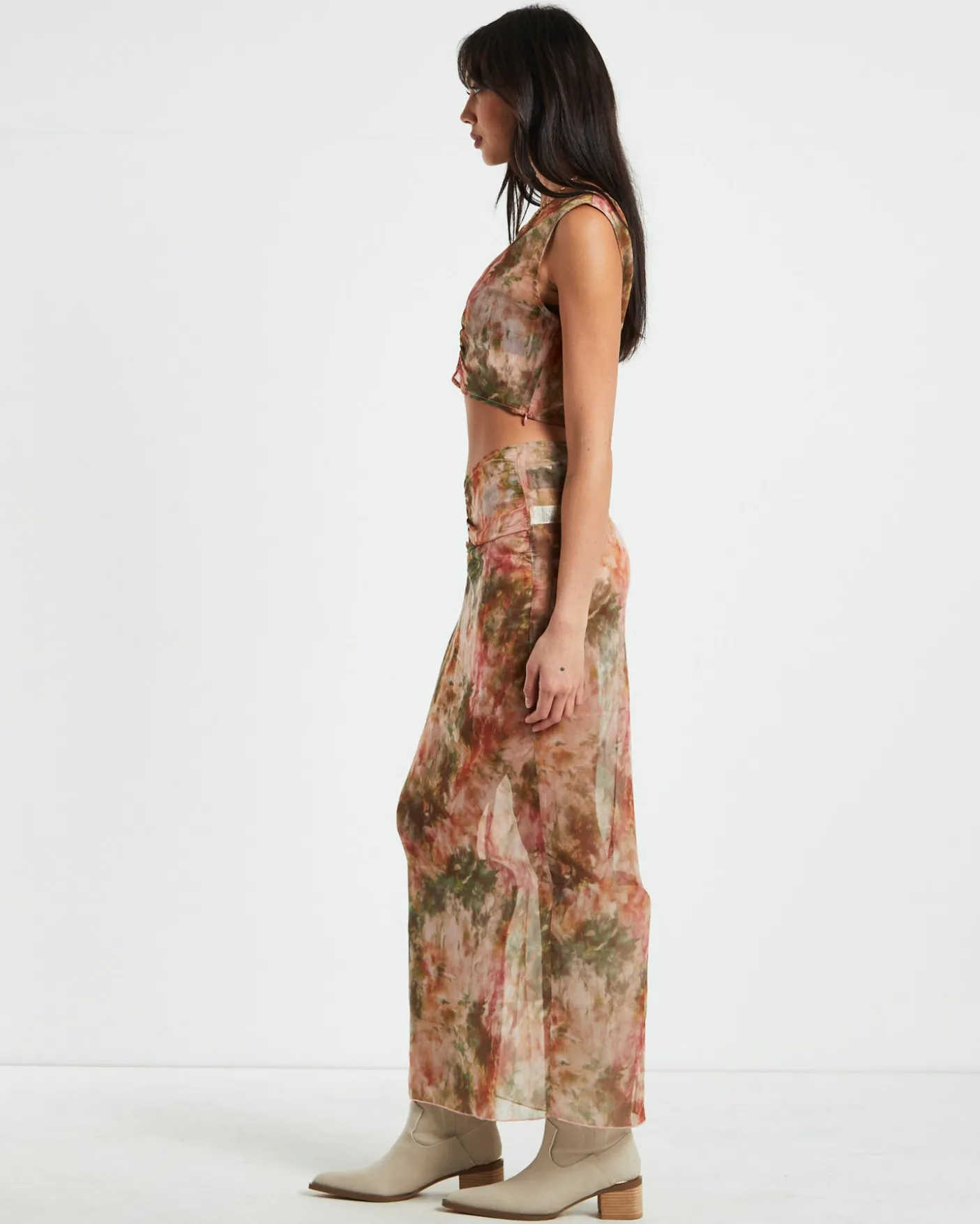Tibby Tie Dye Gather Front Top in Assorted