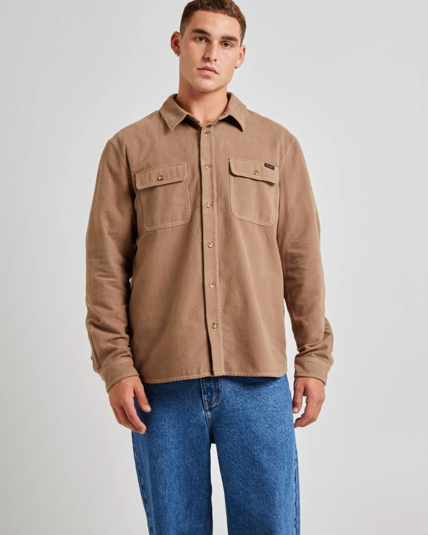 Trade Long Sleeve Overshirt Felt Brown
