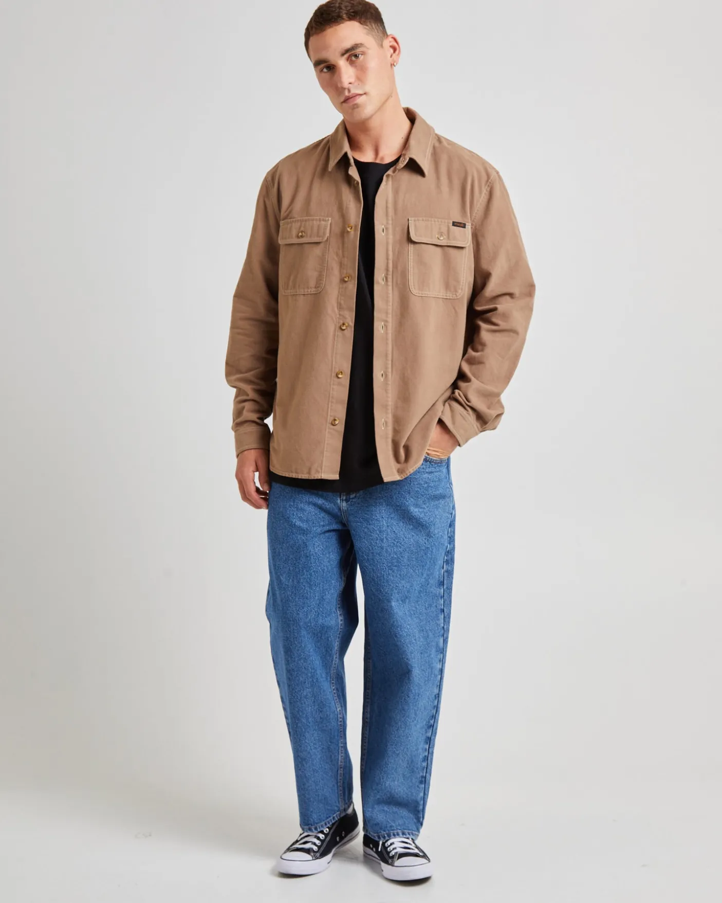 Trade Long Sleeve Overshirt Felt Brown