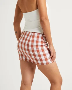 Trailing Check Mini Skirt