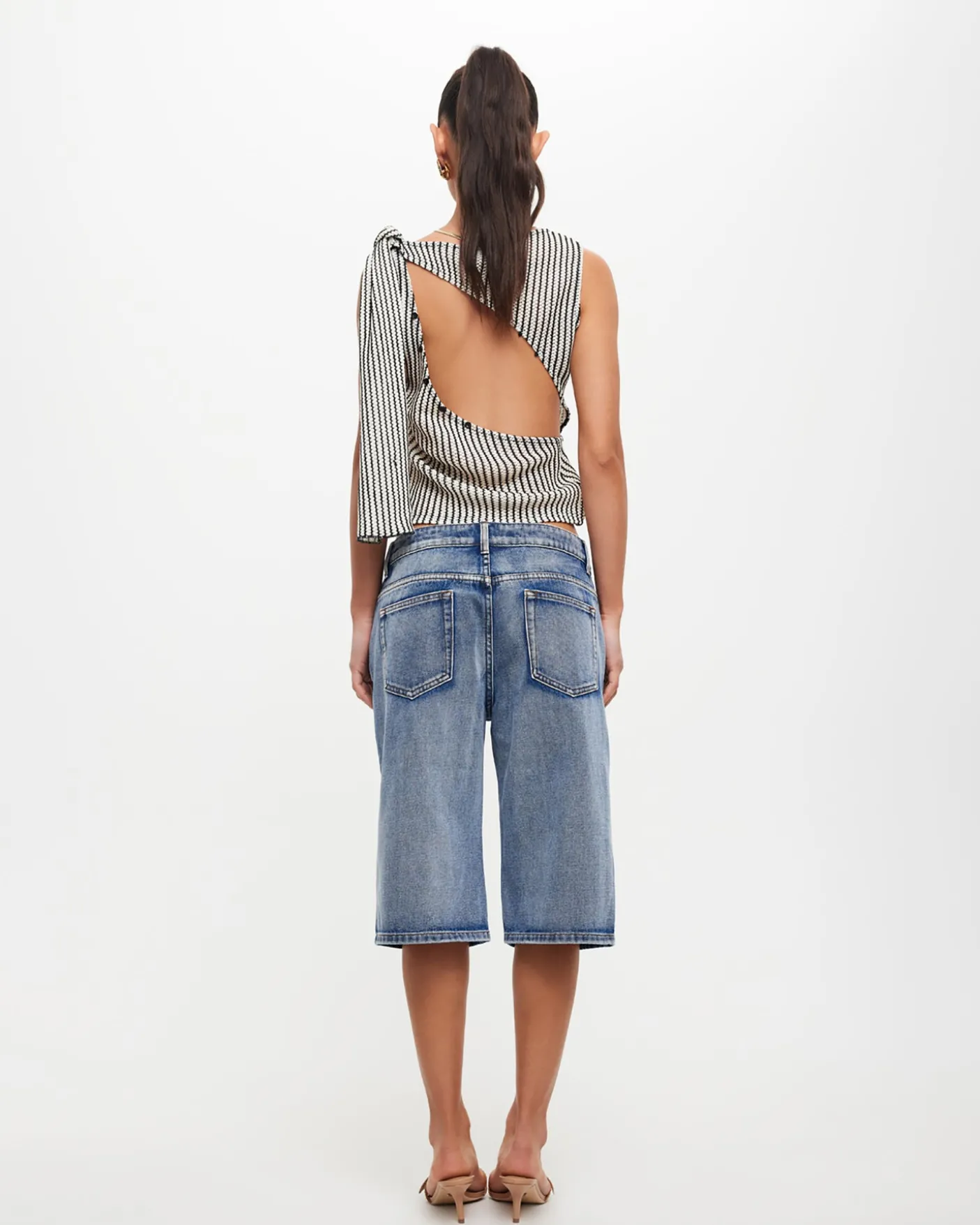 Tranquil Top in White Stripe