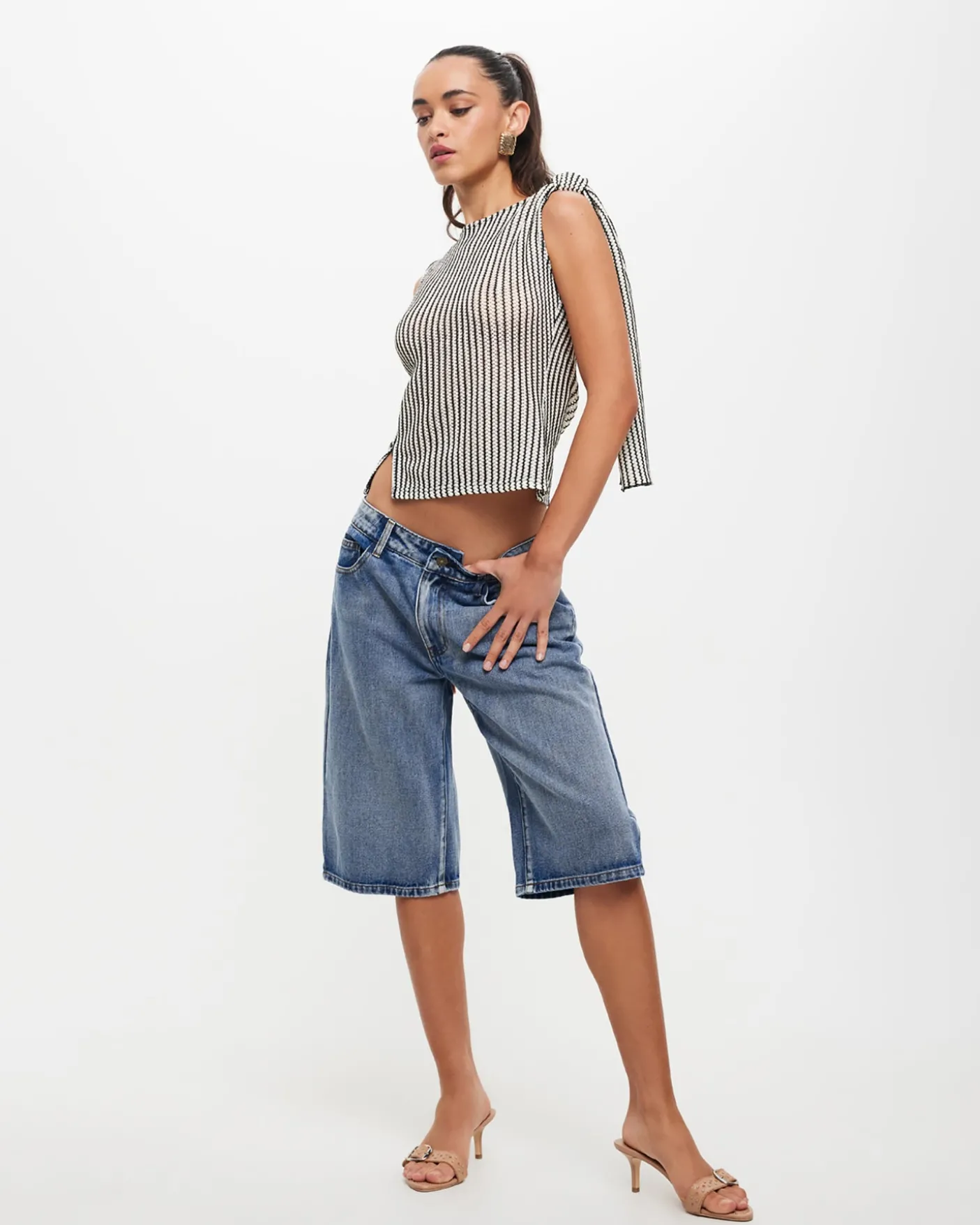 Tranquil Top in White Stripe