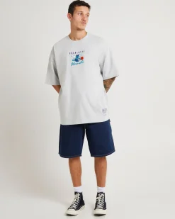 Tri Logo Hornets Oversized T-Shirt in Vintage Grey Marle