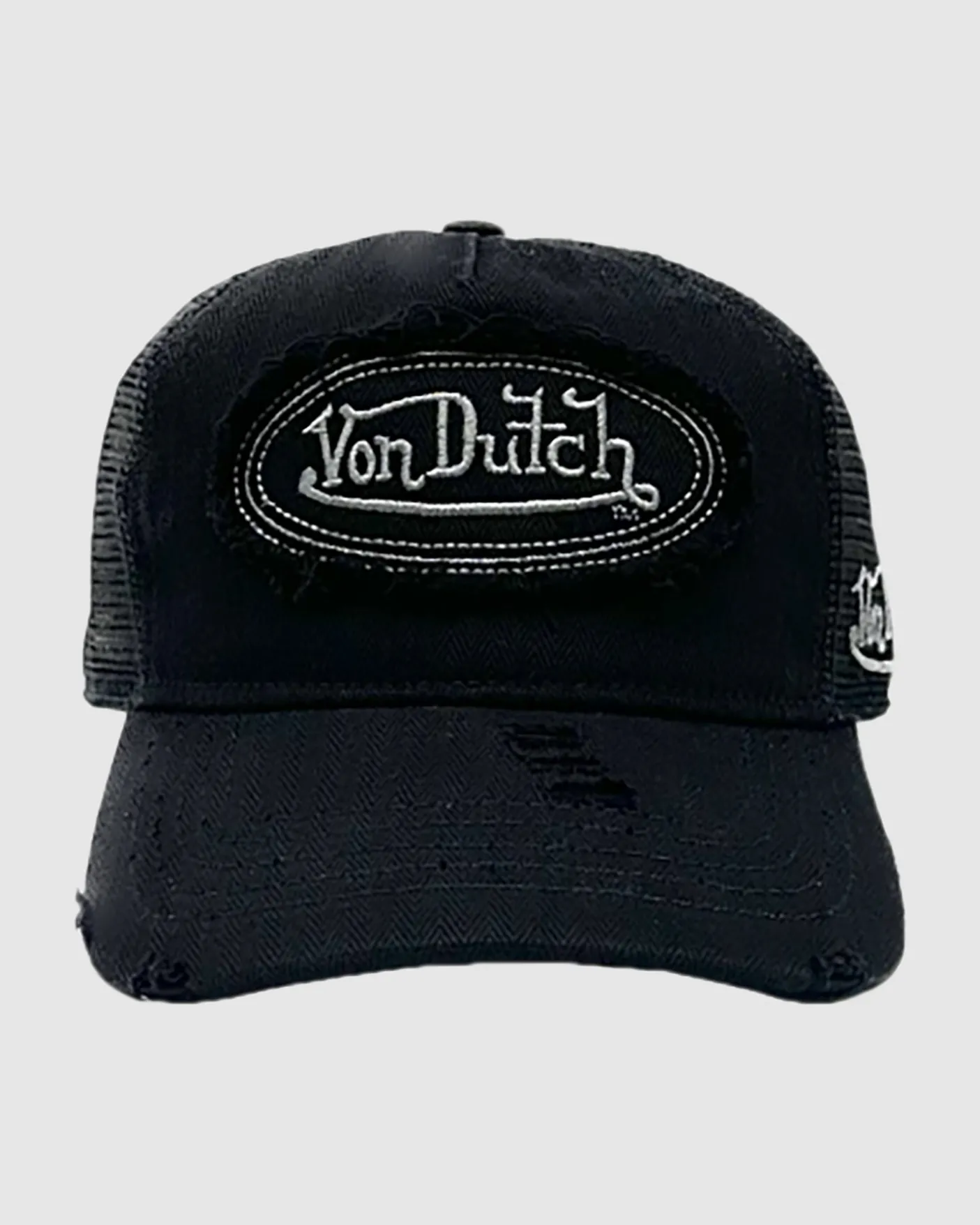 Trucker Hat Heringbone Black