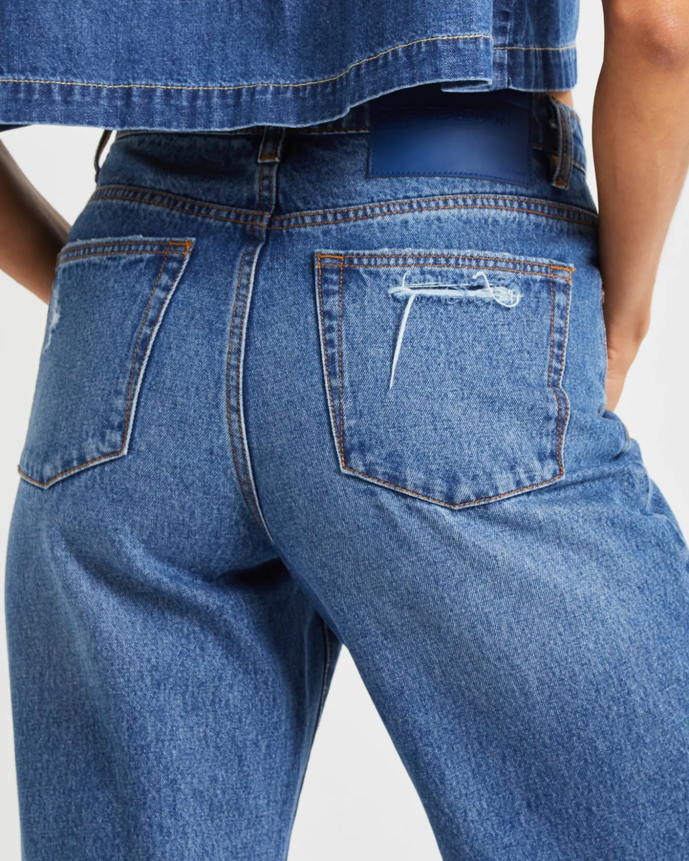 True Straight Leg Mid Waist Denim Billie Jeans