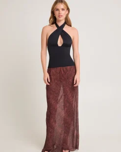 Umah Snake Sheer Maxi Skirt