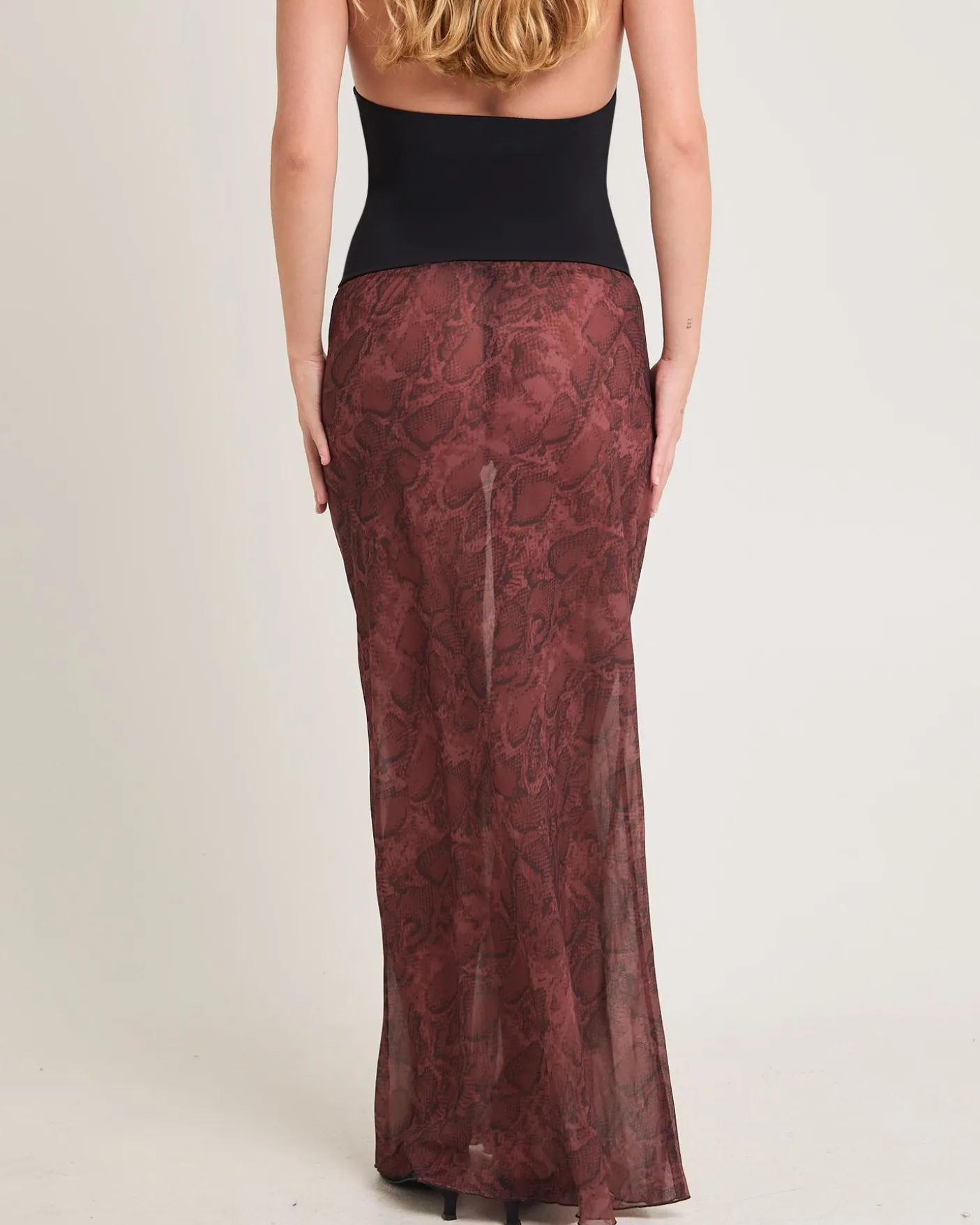 Umah Snake Sheer Maxi Skirt