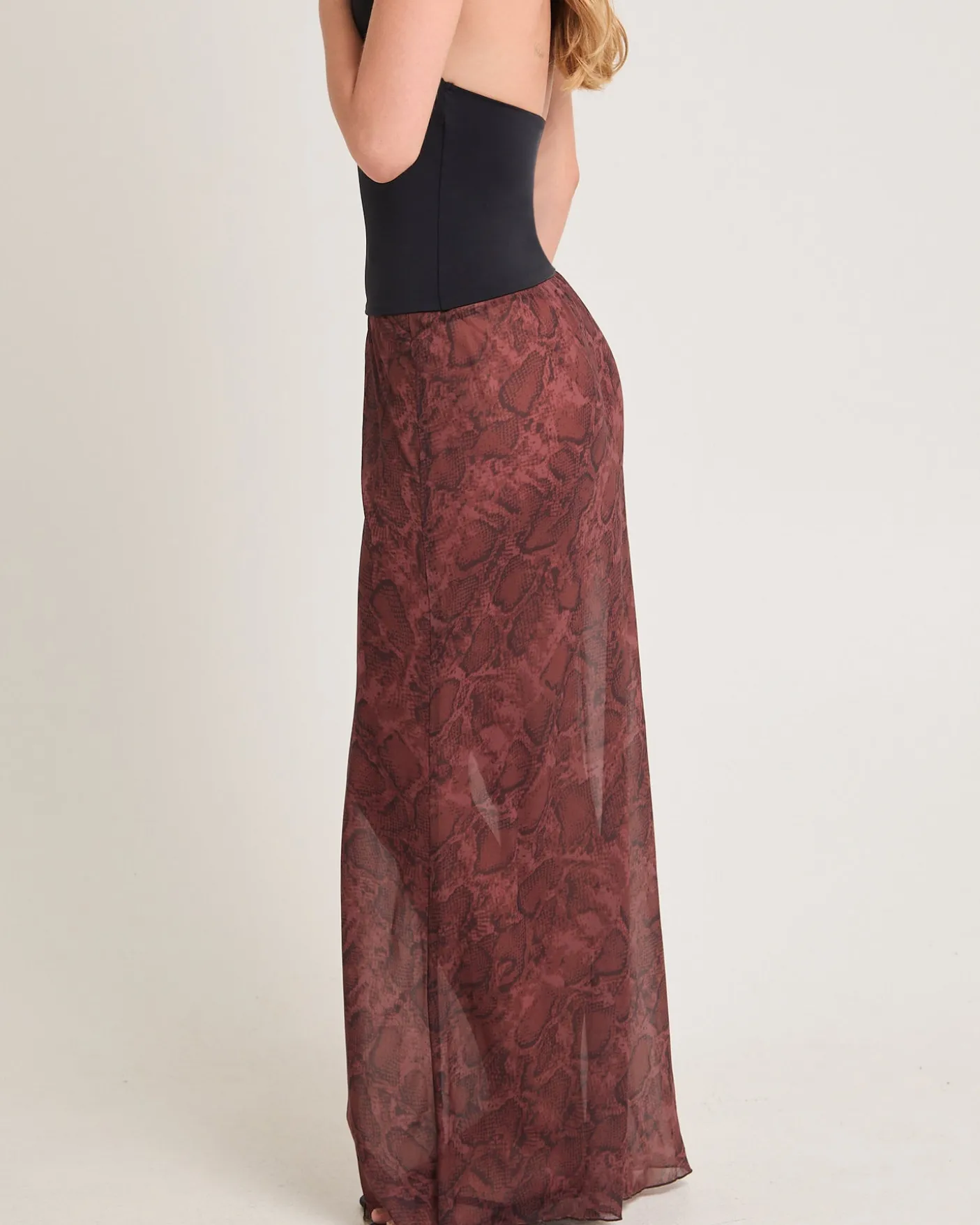 Umah Snake Sheer Maxi Skirt