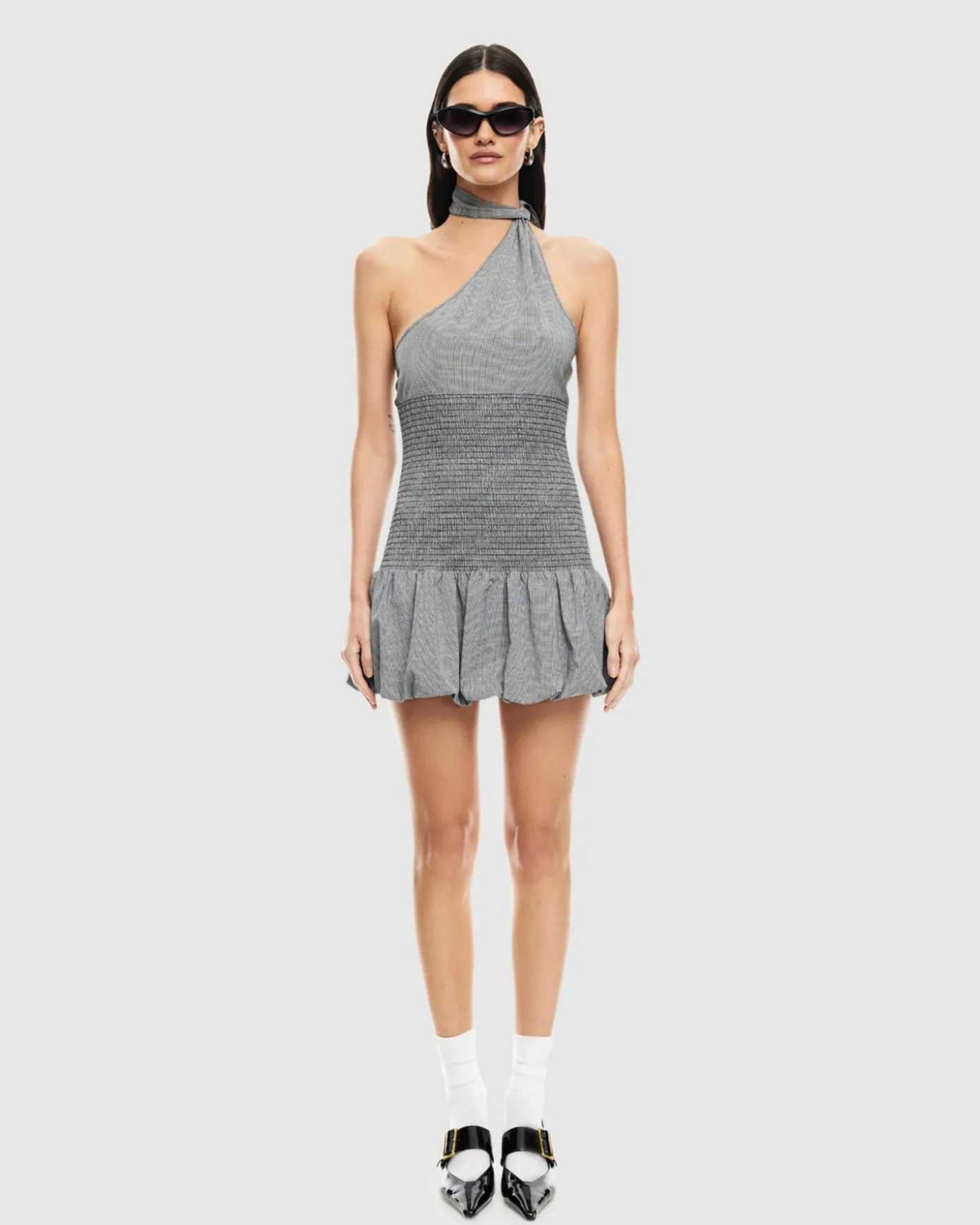 Un Tutu Mini Dress Onyx Gingham