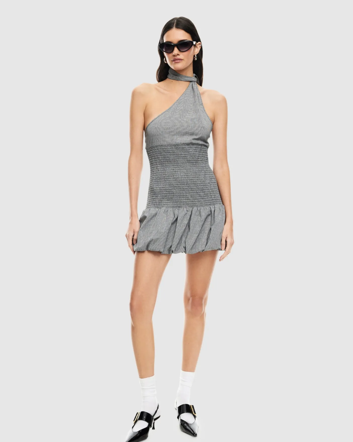 Un Tutu Mini Dress Onyx Gingham