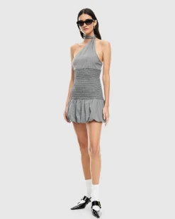 Un Tutu Mini Dress Onyx Gingham