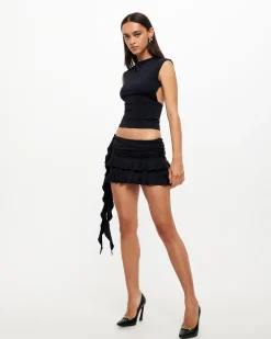 Uno Tie Top in Onyx Black