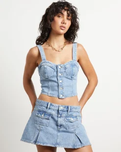 Veda Denim Corset Top