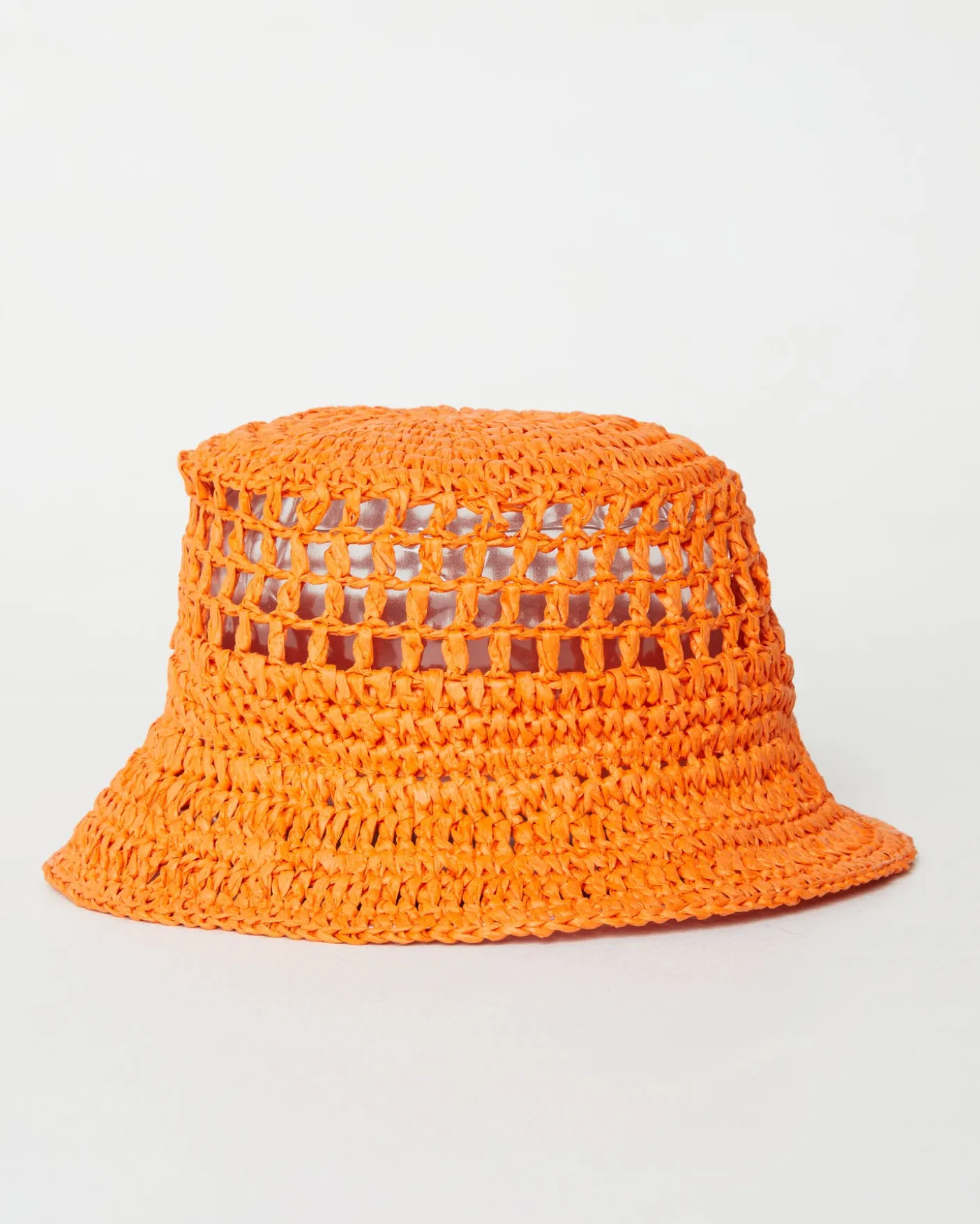 Vista Straw Bucket Hat in Orange