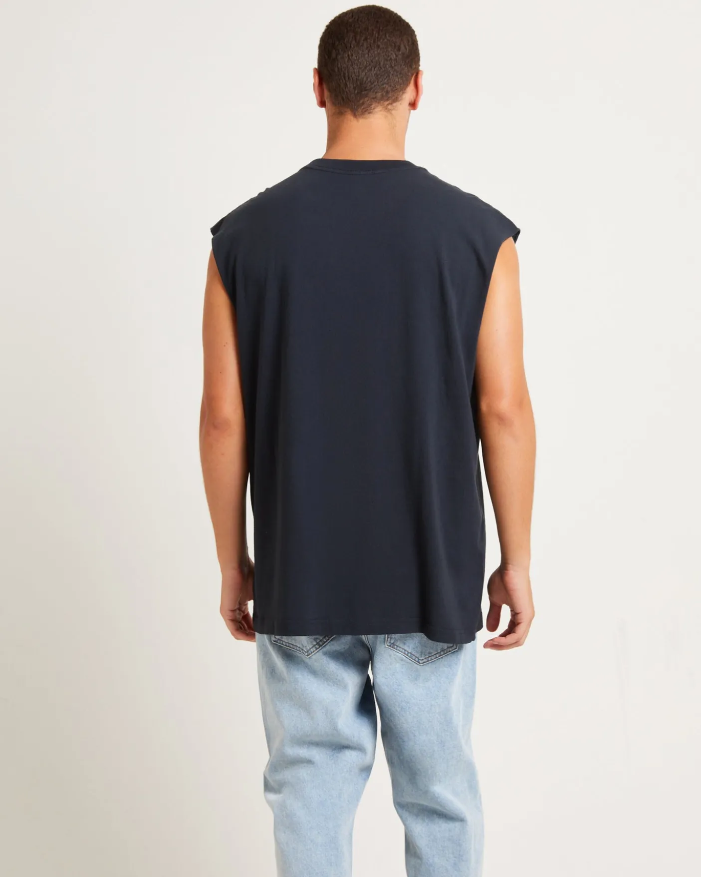VS Muscle Top in Faded Black