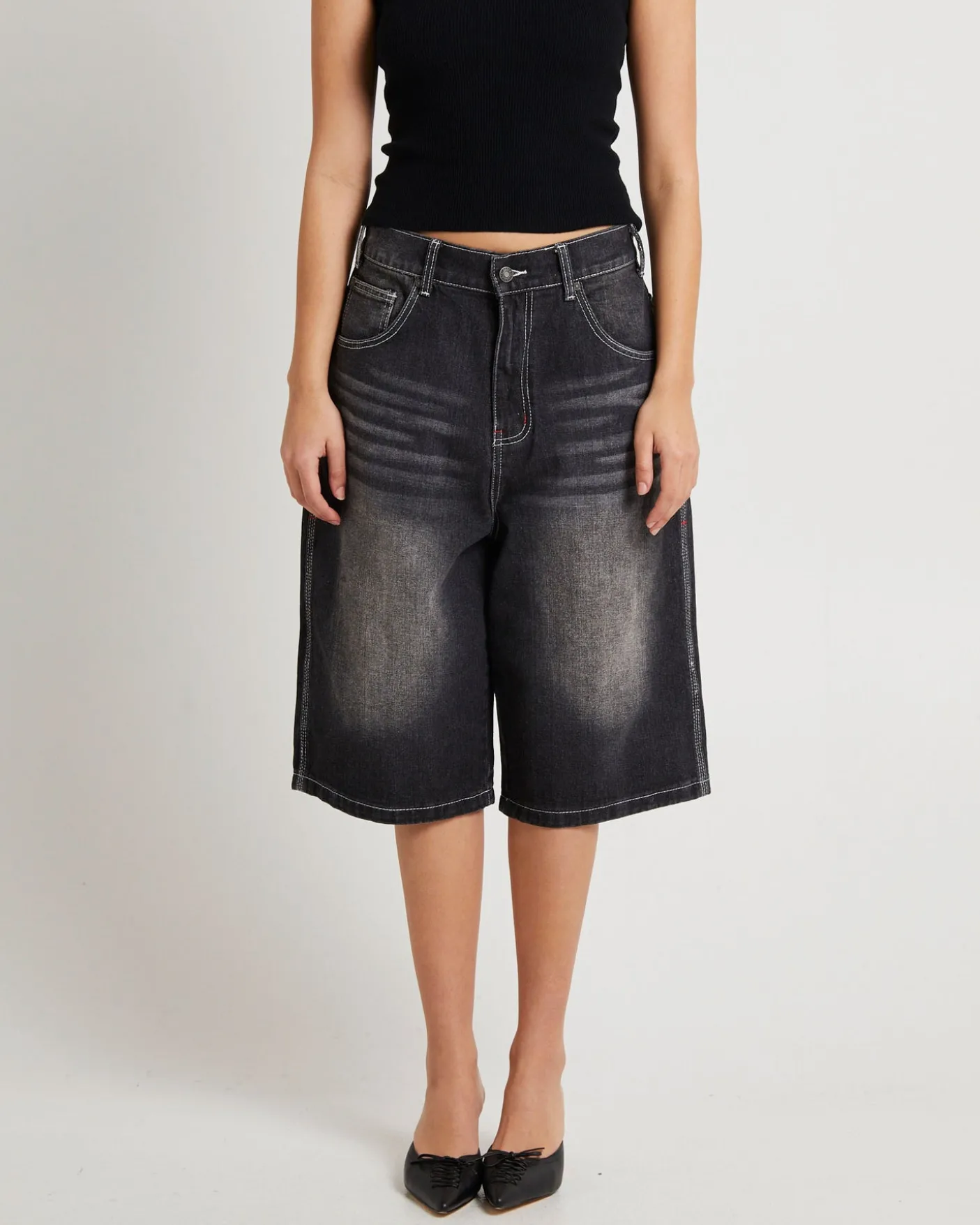 Washed Black Jumbo Jorts