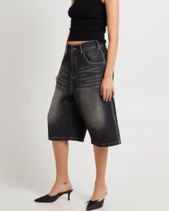 Washed Black Jumbo Jorts