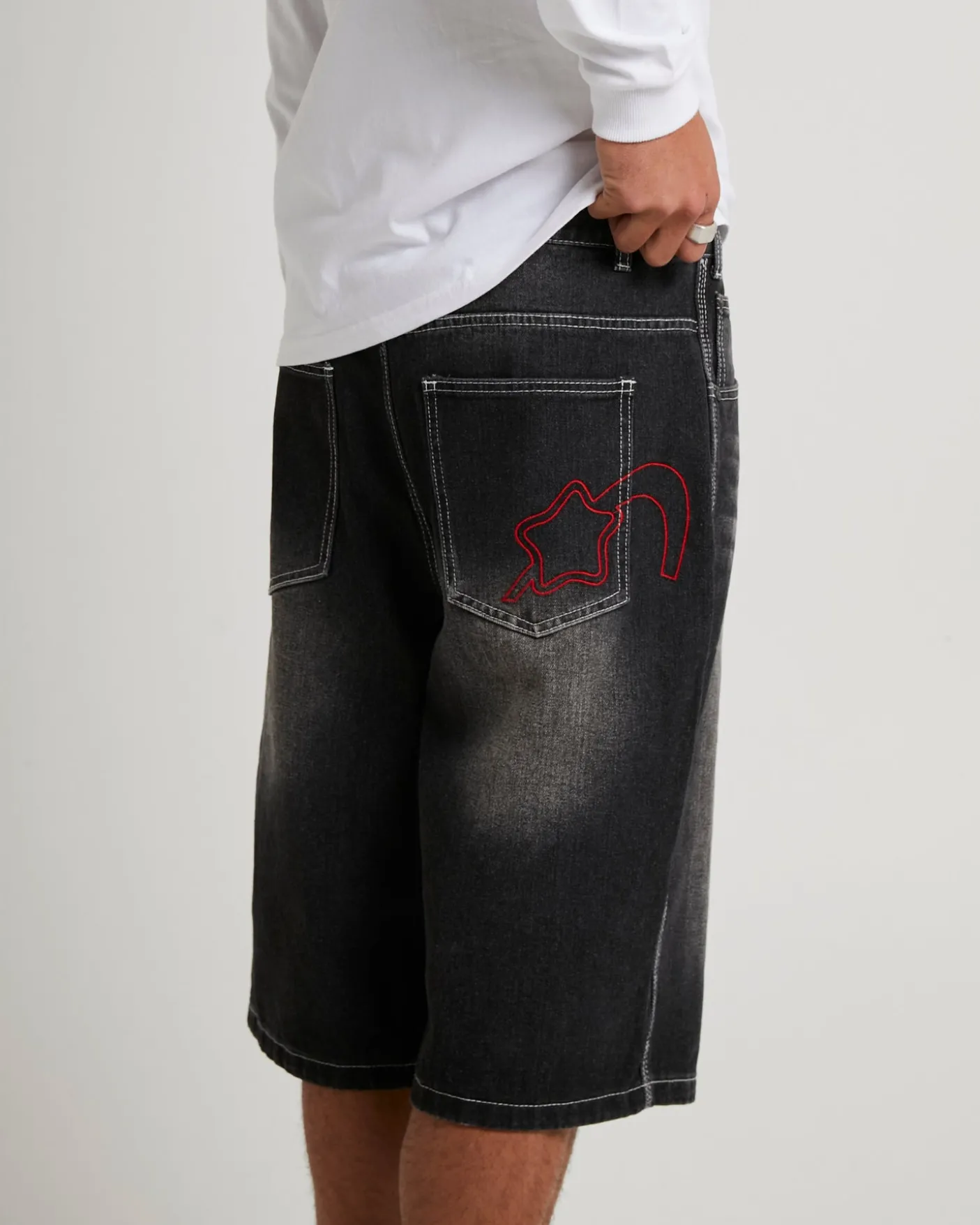 Washed Black Jumbo Jorts