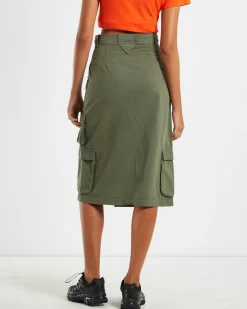 Waterpipe Midi Cargo Skirt Khaki