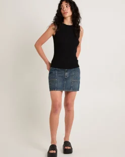 Worker Denim Mini Skirt