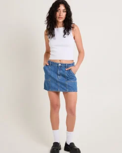Worker Denim Mini Skirt