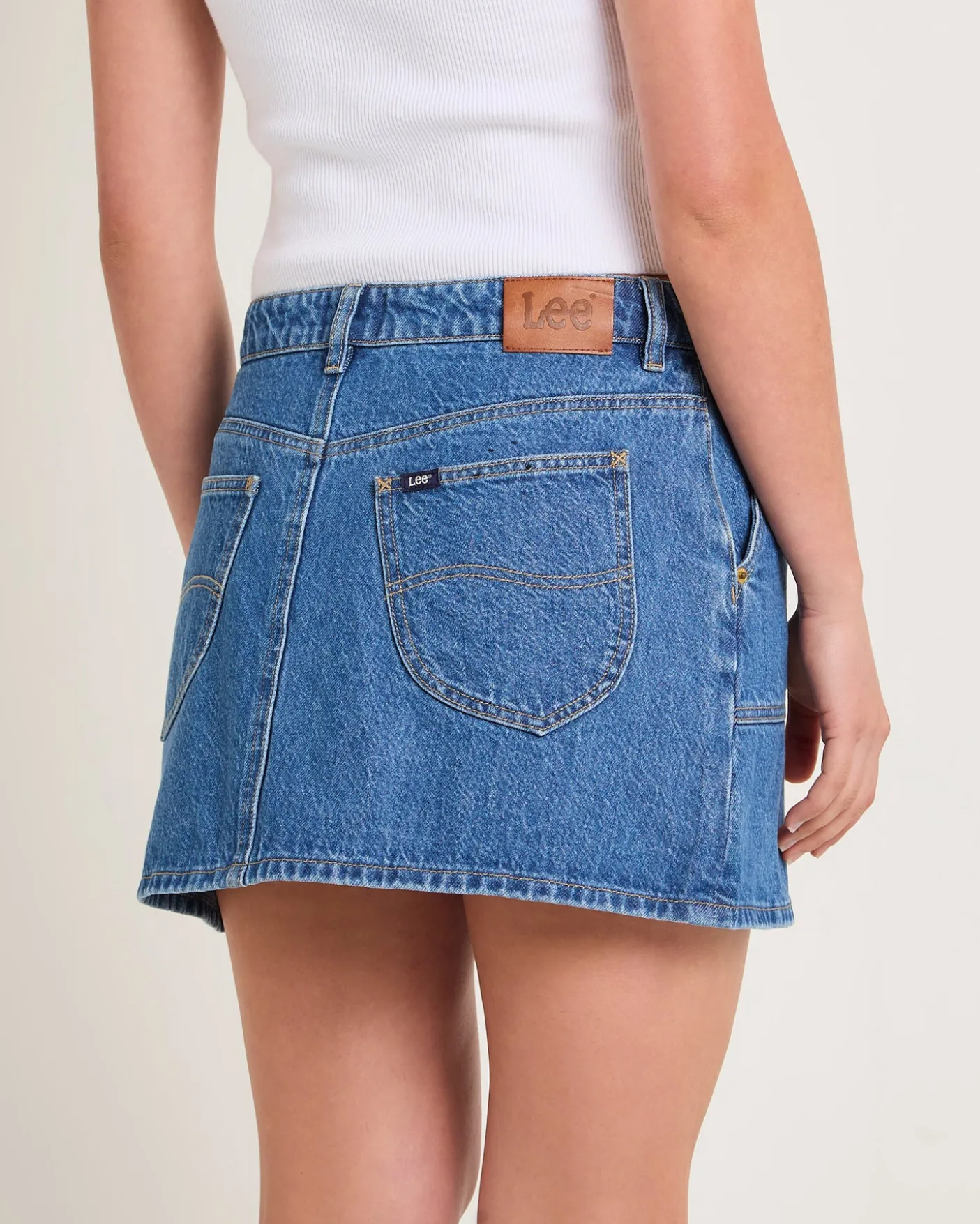Worker Denim Mini Skirt