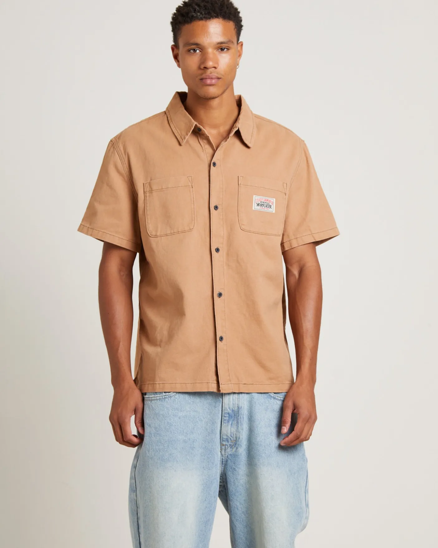 Workgear Denim Shirt in Almond