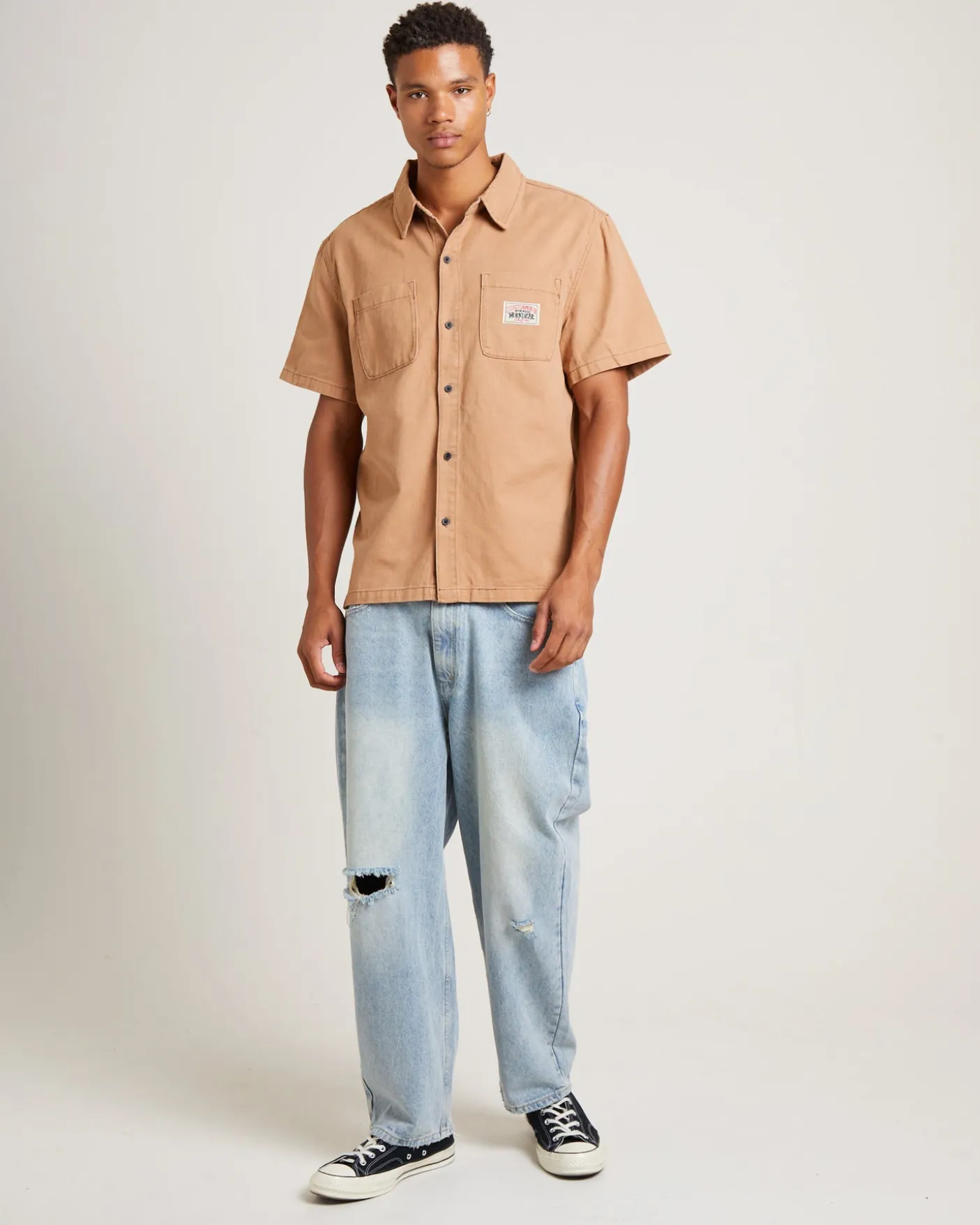 Workgear Denim Shirt in Almond