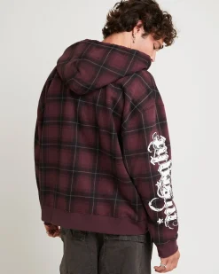 Yard Check Zip Through Hoodie