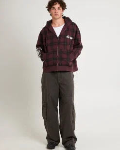 Yard Check Zip Through Hoodie