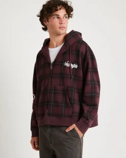 Yard Check Zip Through Hoodie