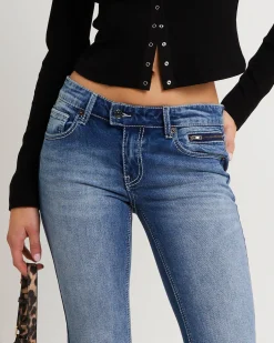 Y2K Low Flare Bedazzle Denim Jeans