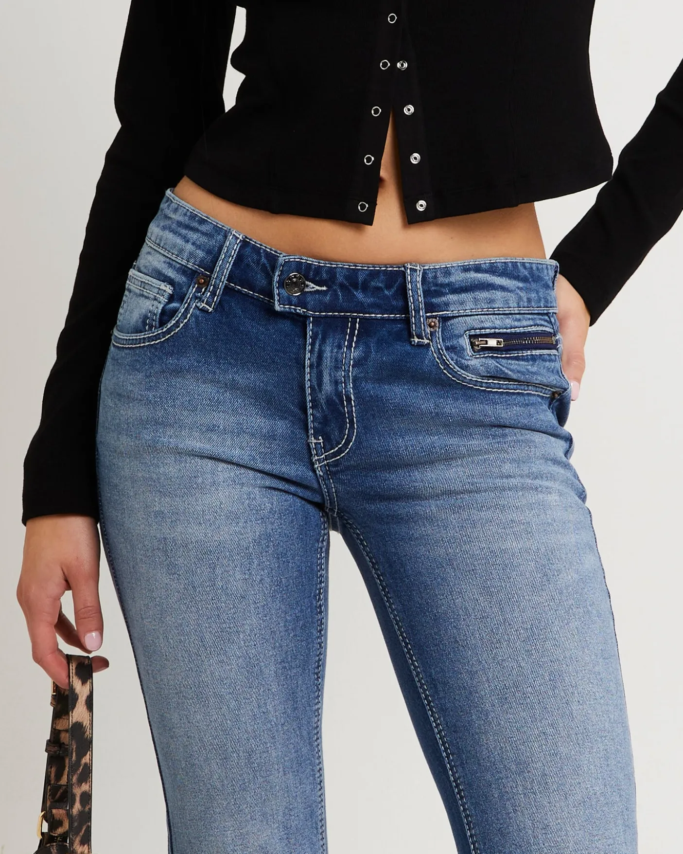 Y2K Low Flare Bedazzle Denim Jeans