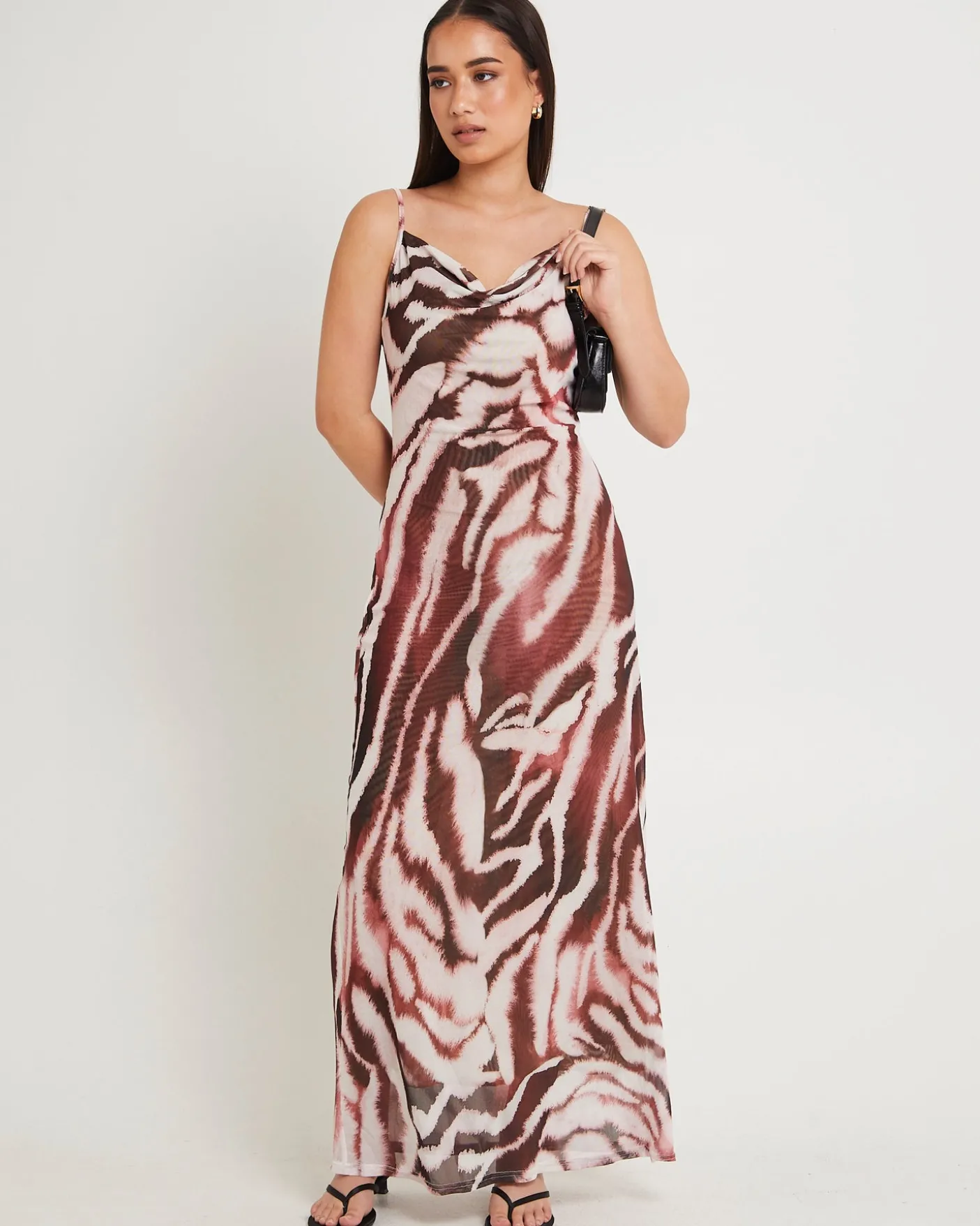 Zebra Mesh Maxi Dress