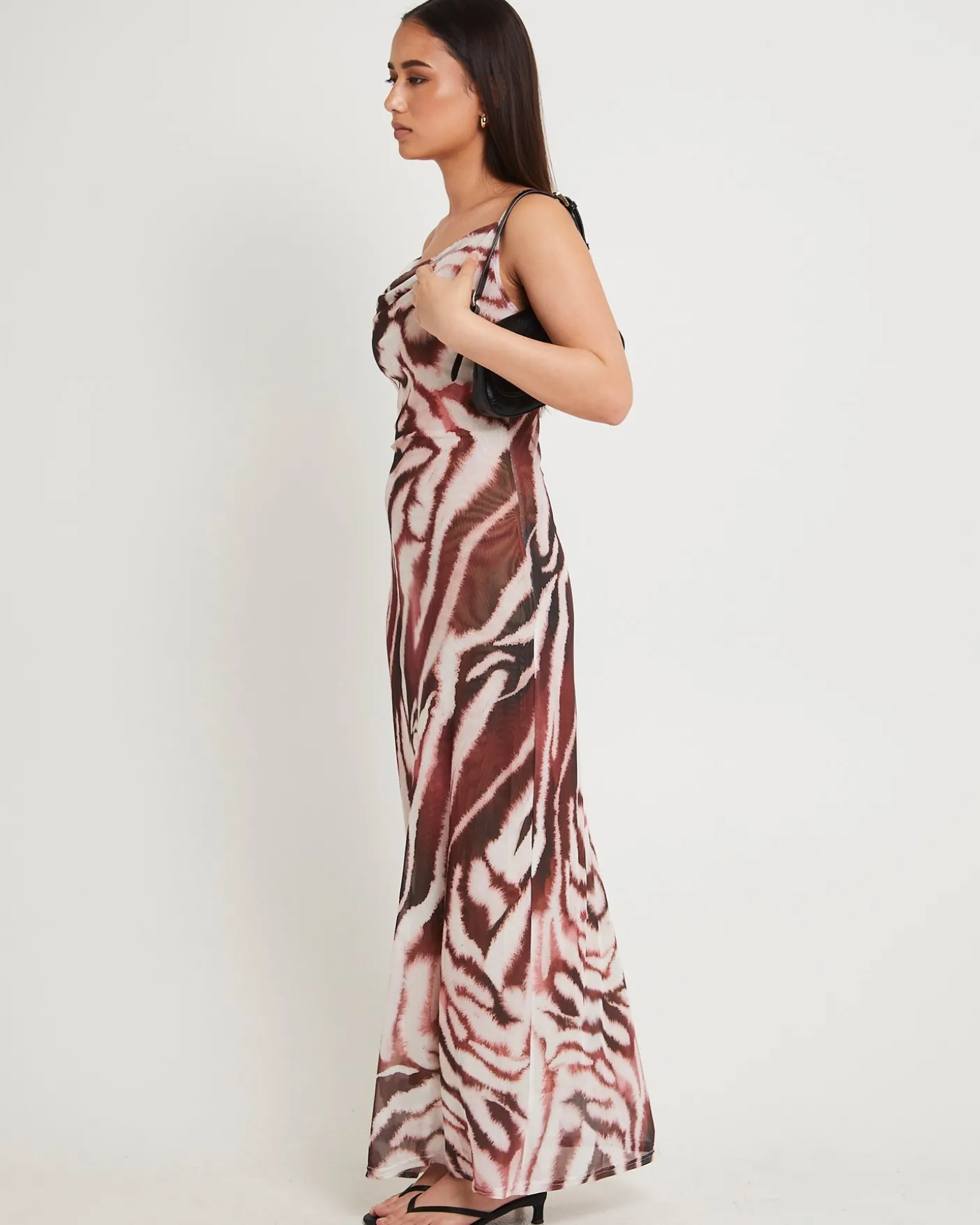 Zebra Mesh Maxi Dress