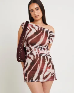 Zebra Mesh Mini Dress