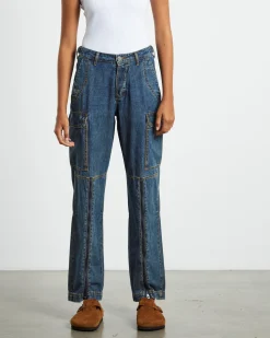 Zipped Cargo Motion Jeans Used Blue